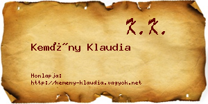Kemény Klaudia névjegykártya